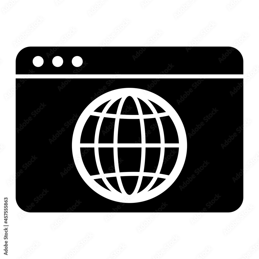 Vector Web Browser Glyph Icon Design Vector Web Browser Glyph Icon Design