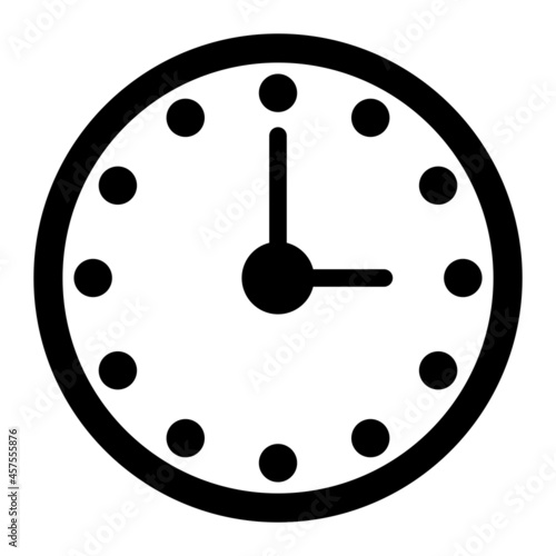 Vector Clock Glyph Icon Design