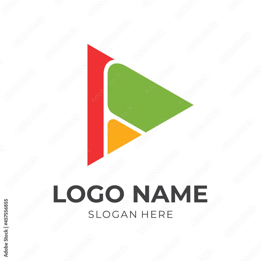 play logo concept with flat colorful style play logo concept with flat colorful style