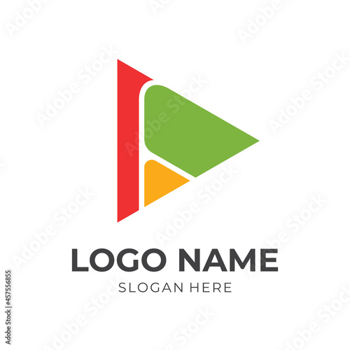 Free Download play logo concept with flat colorful style - GFXLoad