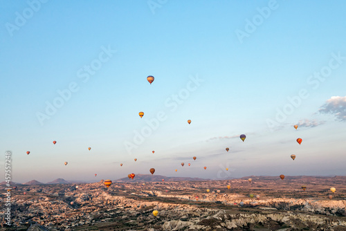 Hot air balloons flying in Cappadocia, Goreme, Turkey