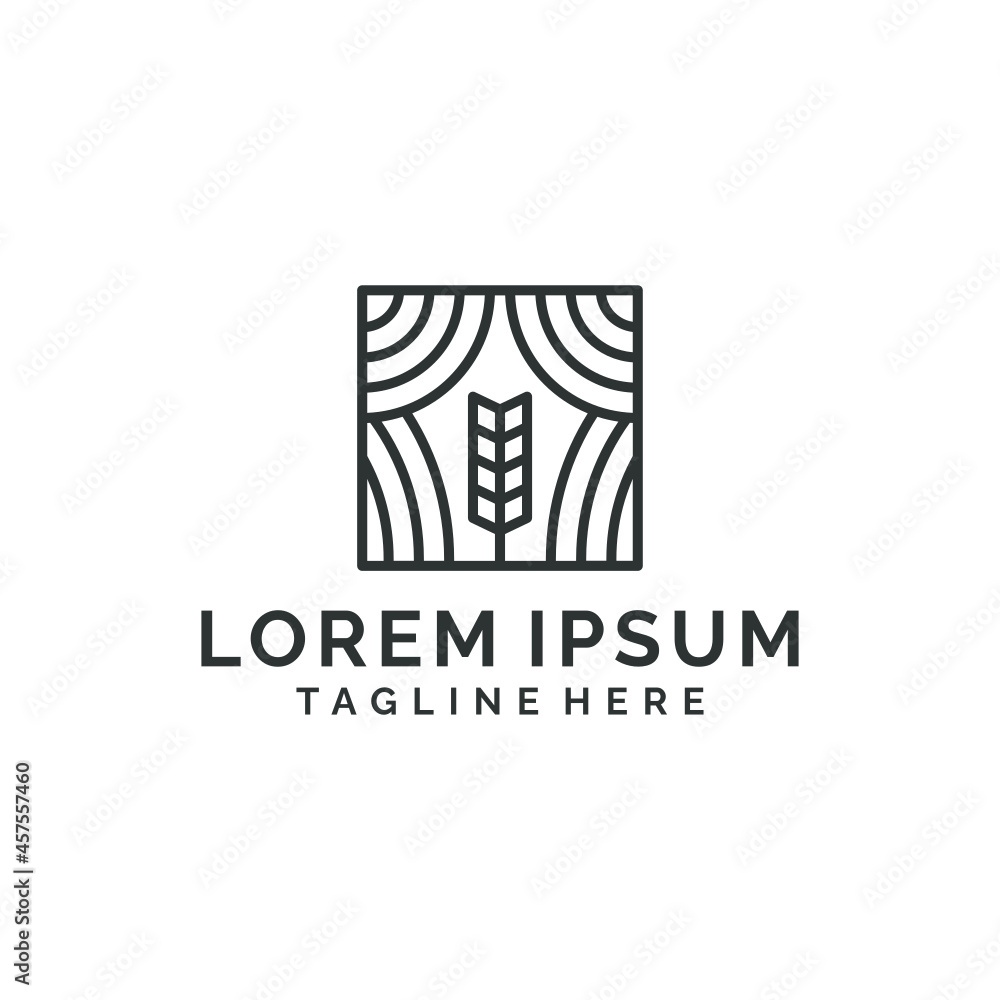 Simple minimalist line art curtain logo design Simple minimalist line art curtain logo design