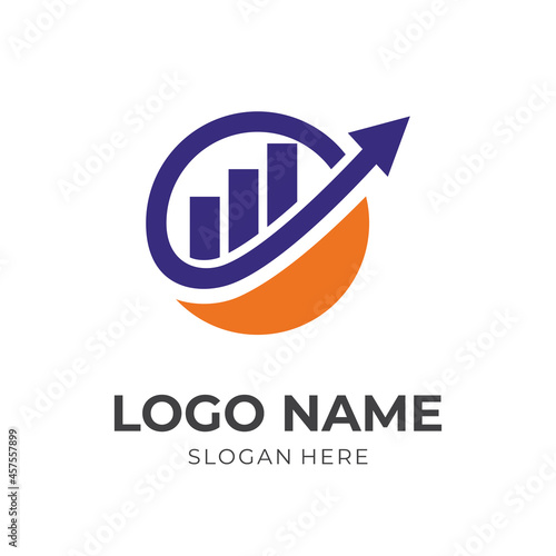 Free Download consulting logo design template concept vector with flat purple and orange color style - GFXLoad
