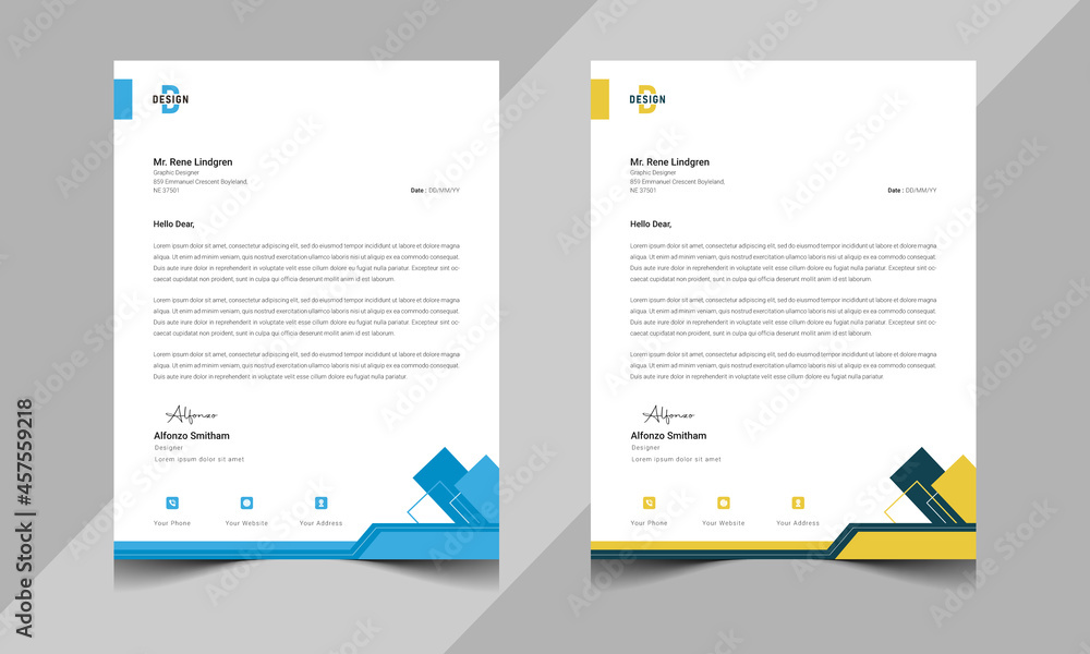 Obraz premium Letterhead templates modern design 