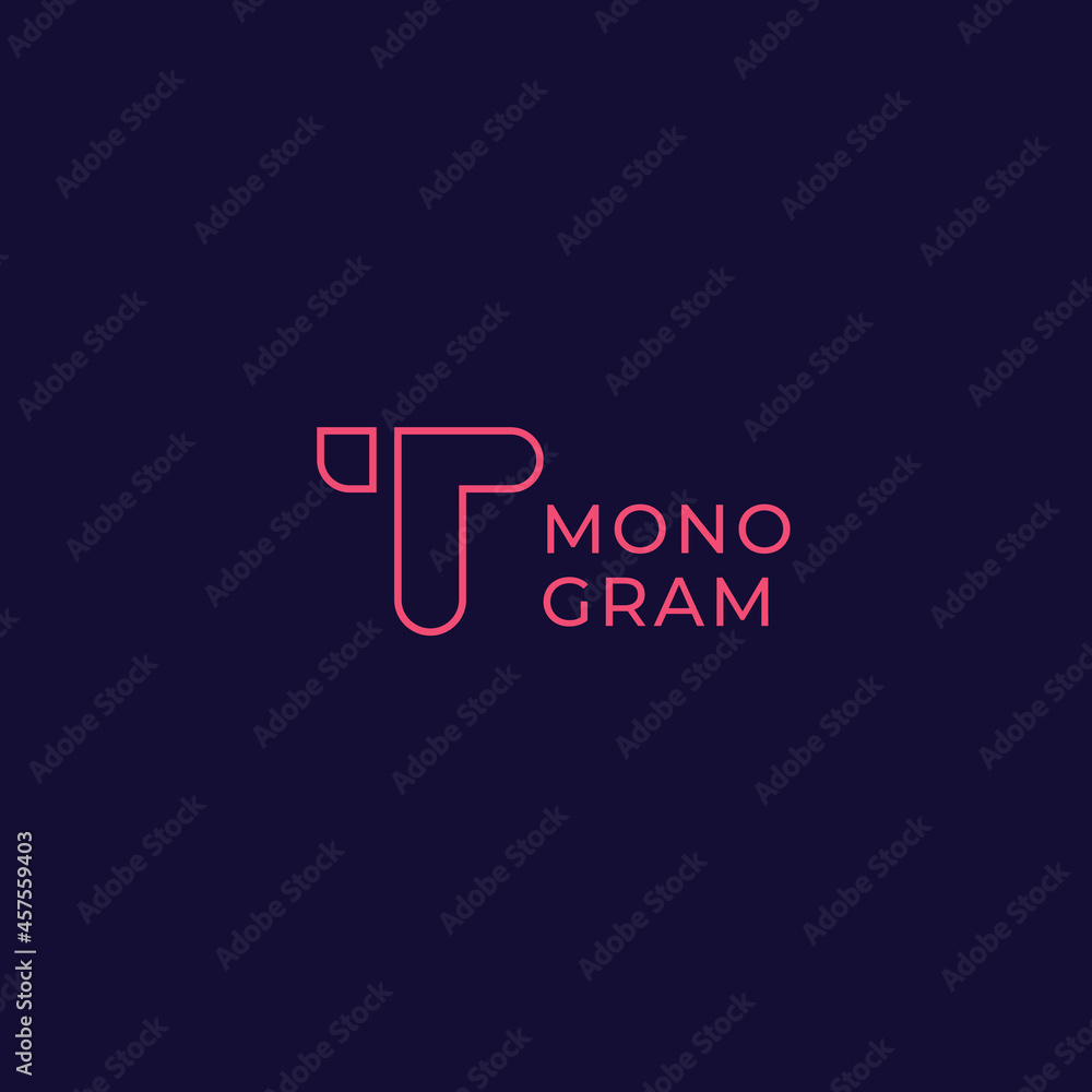 Simple and minimalist bright outline letter T monogram initial logo Simple and minimalist bright outline letter T monogram initial logo