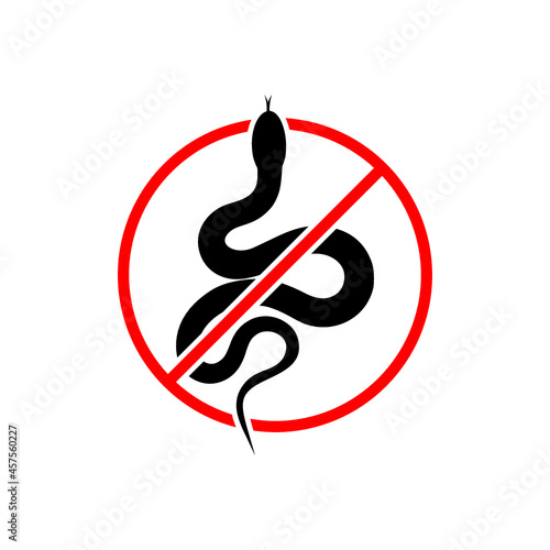 Simple No Snake sign isolated on white background