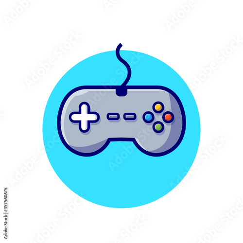 Joystick Game Cartoon Vector Icon Illustration. Holiday Technology Icon Concept Isolated Premium Vector. Flat Cartoon Style