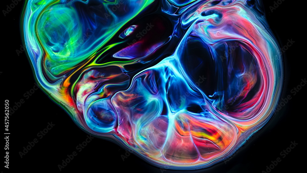 Fluide liquide art acrylic oil paints texture. Backdrop abstract mixing