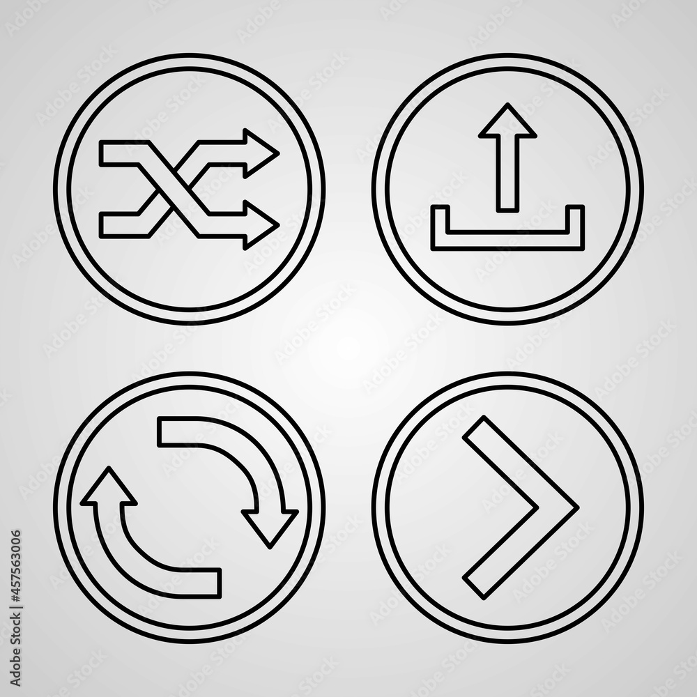 Outline Arrows Icons isolated on White Background Outline Arrows Icons isolated on White Background