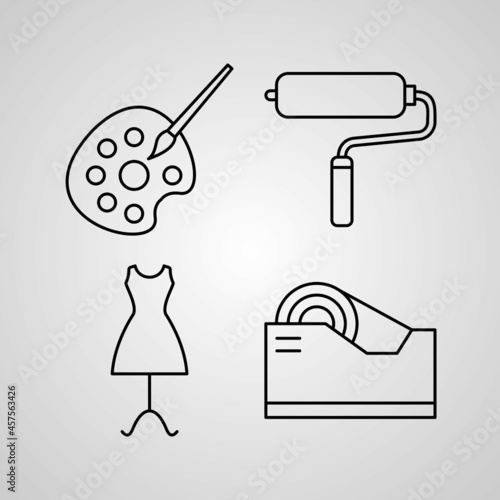 Handcrafts Icon Collection White Color Background