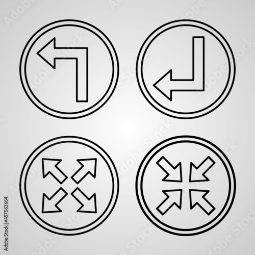 Free Download Arrows Line Icons Set Isolated On White Outline Symbols Arrows - GFXLoad