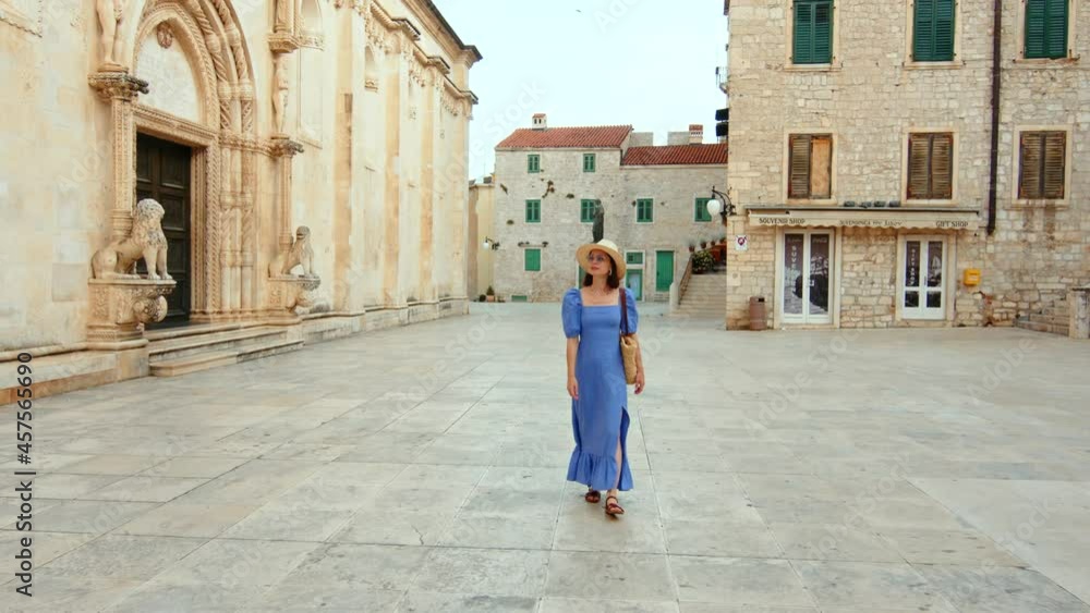 Young woman walking around the city Young woman walking around the city