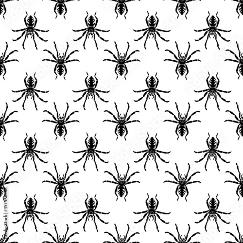 Spider pattern seamless background texture repeat wallpaper geometric vector © ylivdesign