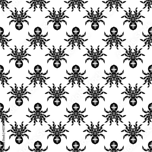 Danger tarantula pattern seamless background texture repeat wallpaper geometric vector © ylivdesign