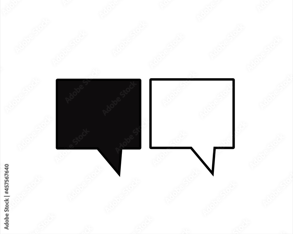 Two black message icon and black line Two black message icon and black line