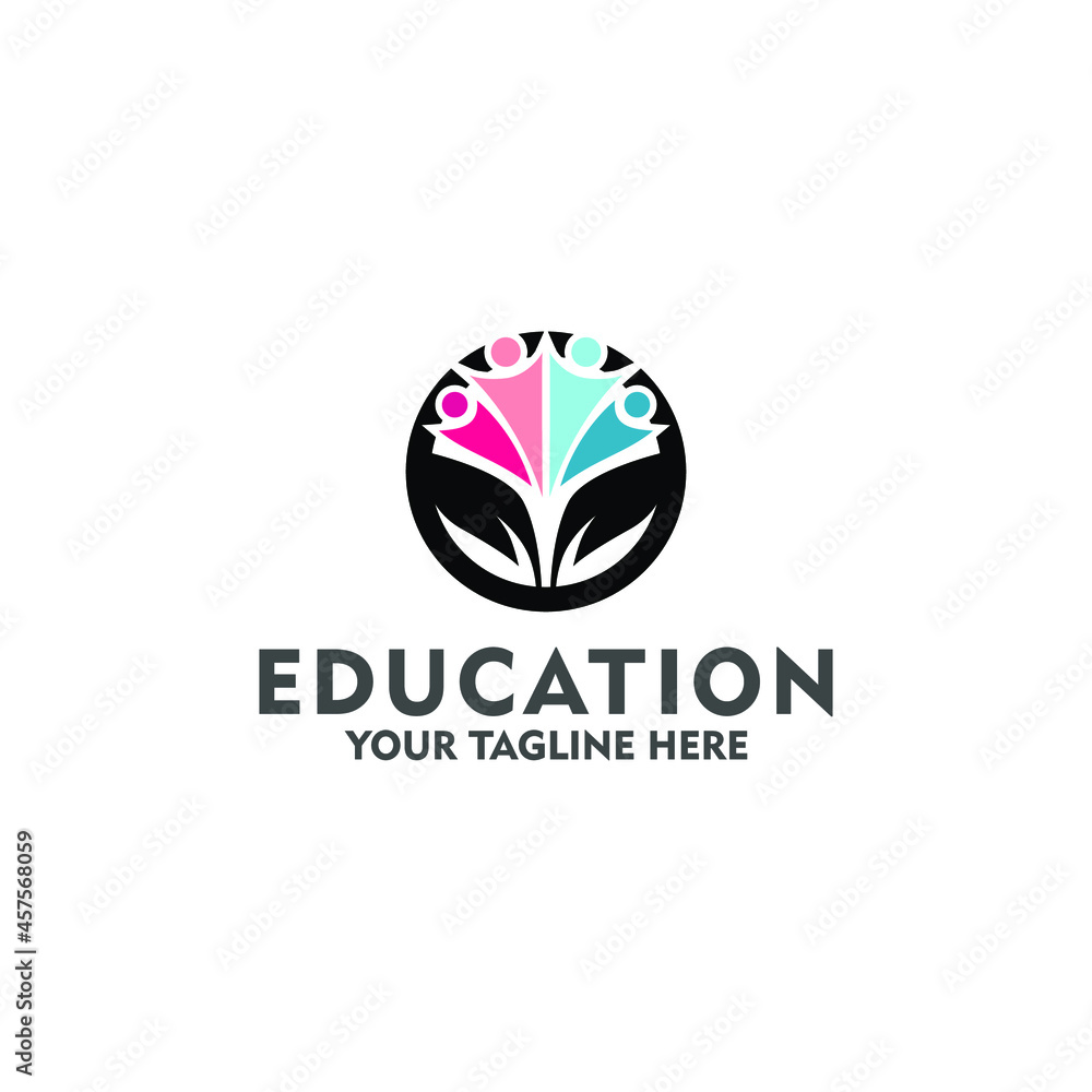 Education logo concept isolated in white background