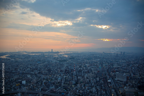 あべのハルカスの高層階からの大阪の景色