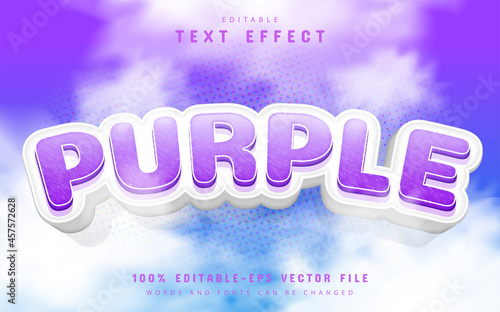 Purple text effect cartoon style