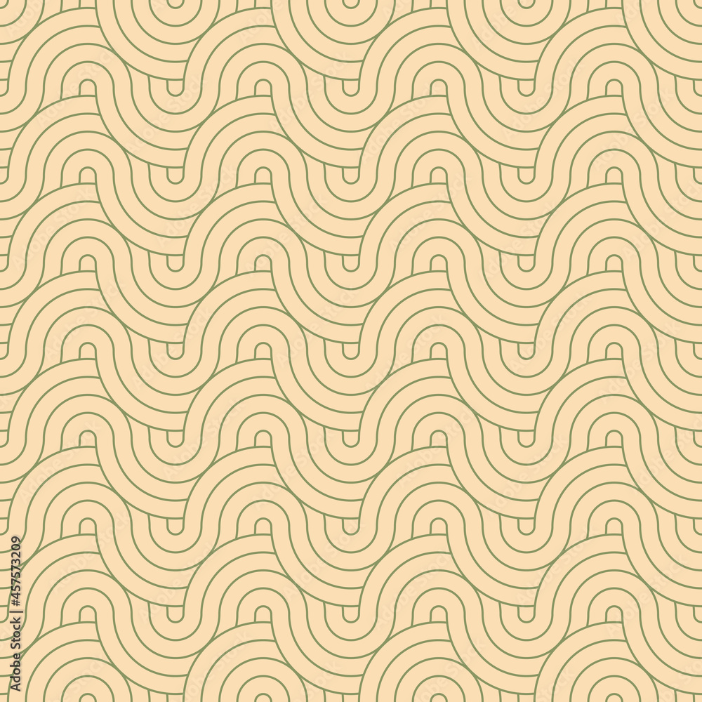 Geometric japanese seamless pattern. Wavy lines in asian style. Oriental 