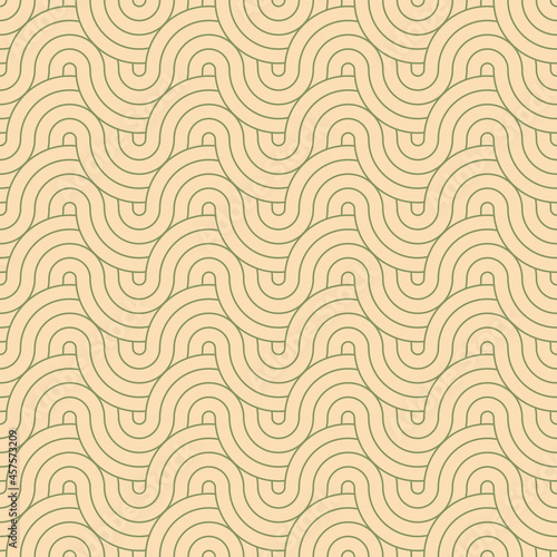Geometric japanese seamless pattern. Wavy lines in asian style. Oriental "seigaiha" repeat background tile. seigaiha means ocean waves.