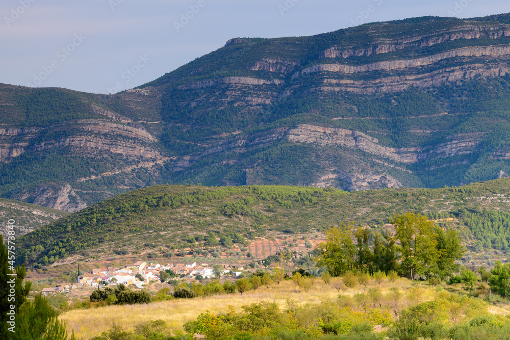 Vista de la población de Chera, en la provincia de Valencia. Comunidad Valenciana. España. Europa
