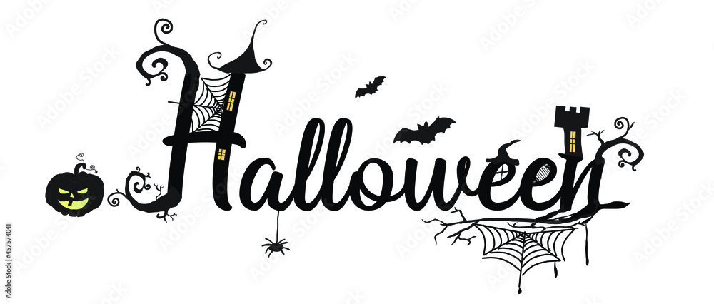 happy halloween, halloween, mystery, spider, pumpkin, autumn, black, dark, decoration, illustration, design, background, decorative, party, scary, evil, vector, october, bat, spooky, orange, card, pos
