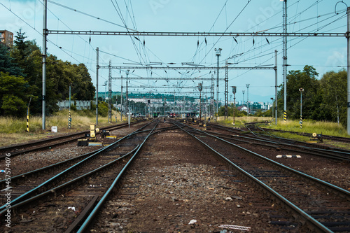 railroad tracks in the countryside