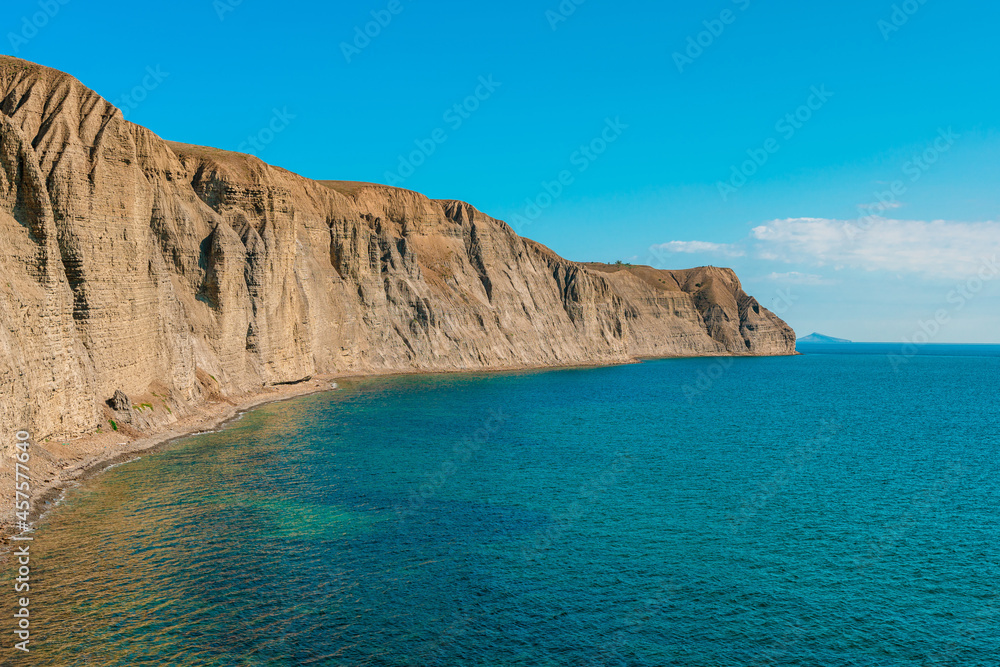 Beautiful panorama of the coastal landscape in the Crimea. Black Sea
