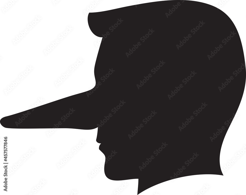 Man with long nose vector illustration (liar) Man with long nose vector illustration (liar)