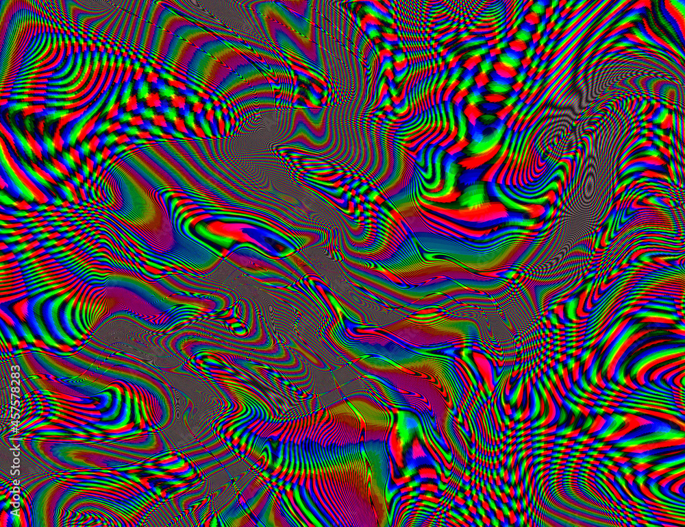 Trippy Psychedelic Rainbow Background Glitch LSD Colorful Wallpaper. 60s  Abstract Hypnotic Illusion. Hippie Retro Texture. hallucinations Stock  Illustration | Adobe Stock