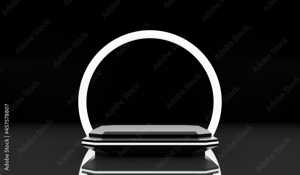 3d rendering minimalist modern display podium in dark room 3d rendering minimalist modern display podium in dark room