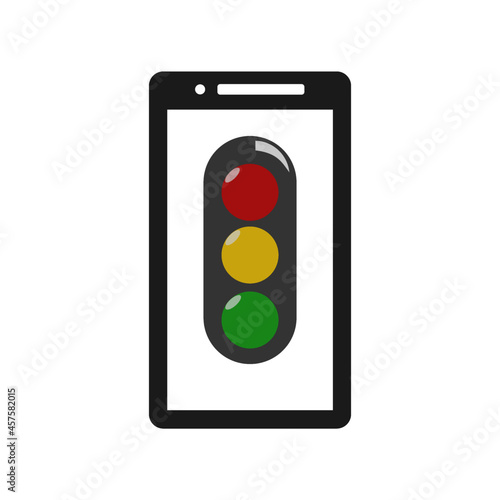traffic light on the smartphone