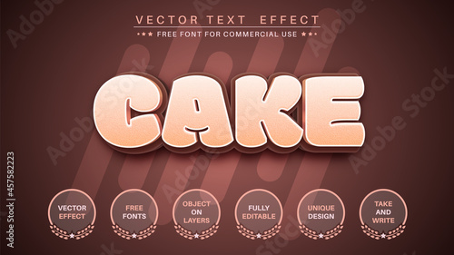 Cake -  Editable Text Effect, Font Style