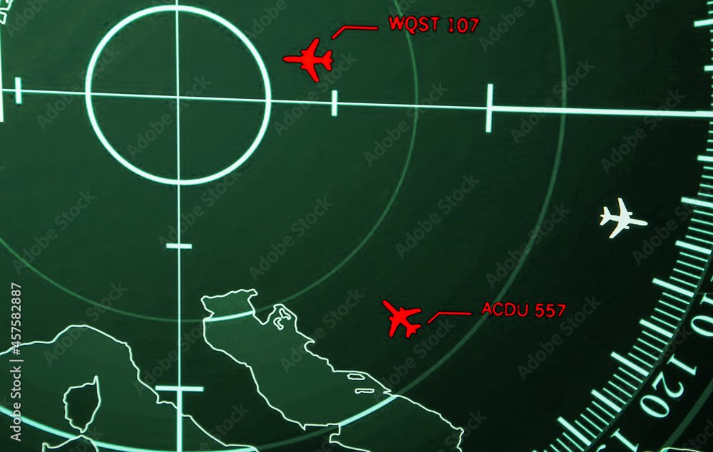 Image of the terrain map on the radar monitor. Image of the terrain map on the radar monitor.