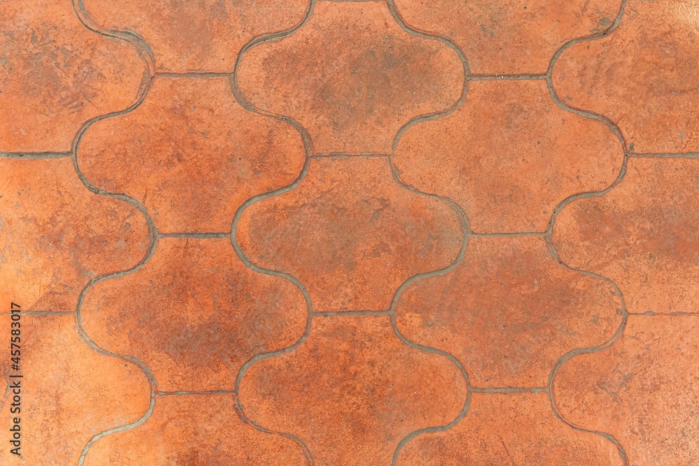 Dark brown exterior terracotta floor tiles with stripes texture and  background seamless Stock-Foto | Adobe Stock