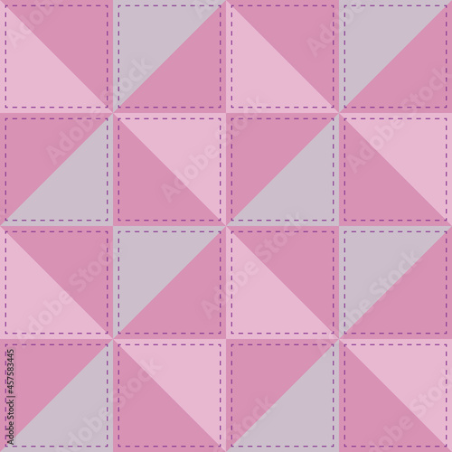 Soft pink patchwork for girls with stitching threads, children's design