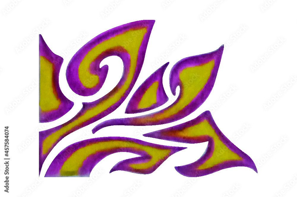 Purple and Yellow Flora Ornament Border Purple and Yellow Flora Ornament Border
