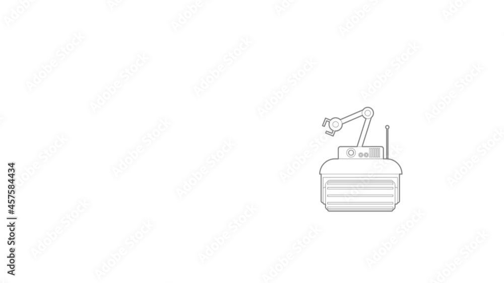 Robot crane icon animation best outline object on white background Robot crane icon animation best outline object on white background