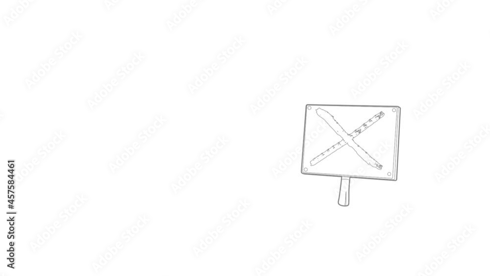 Cross sign icon animation best outline object on white background Cross sign icon animation best outline object on white background