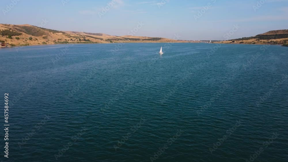 Sailing boat in the lake Sailing boat in the lake