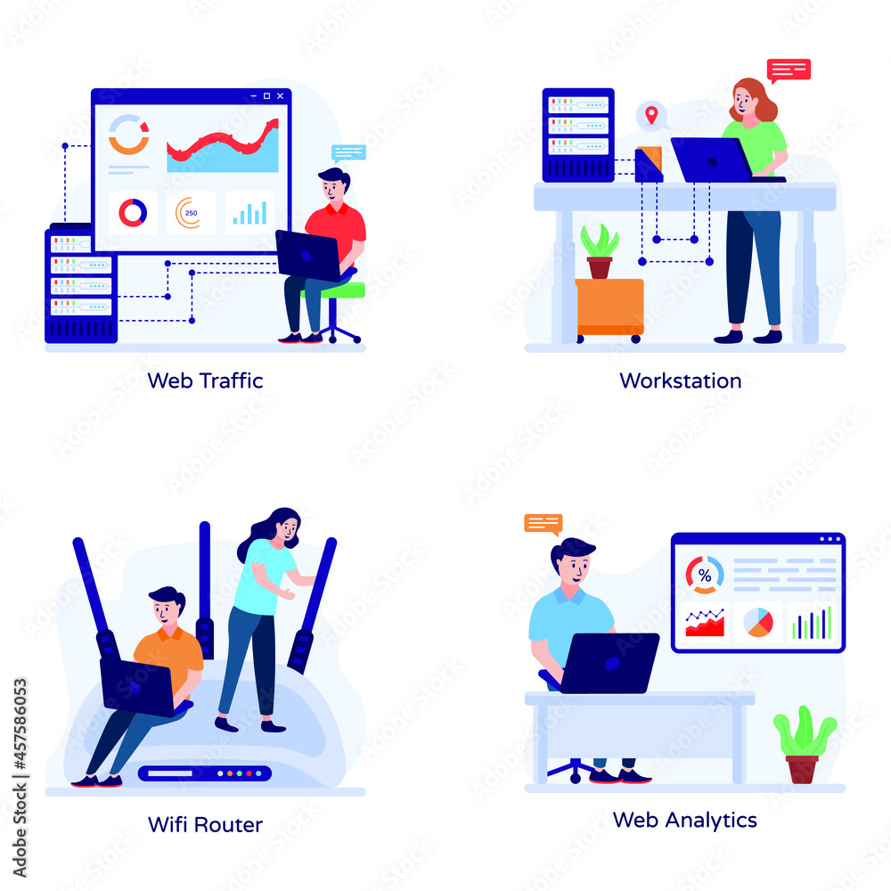 Pack of Web Services Flat Illustrations
Pack of Web Services Flat Illustrations