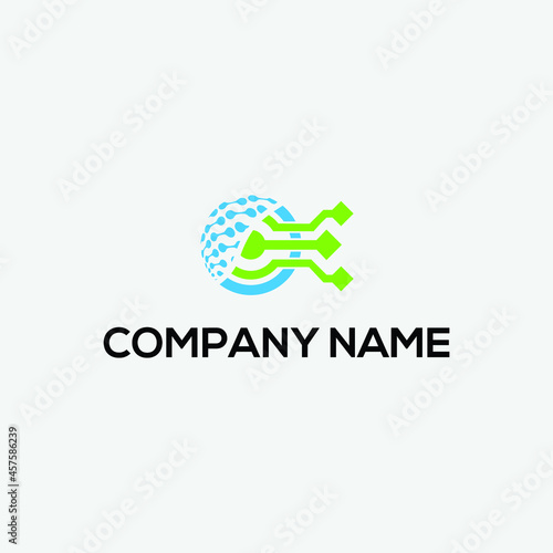 Abstract tech  iconic logo vector illustration