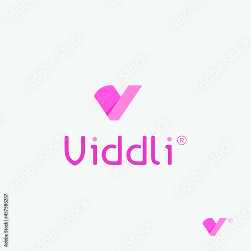 Abstract colorful V letter logo vector illustration