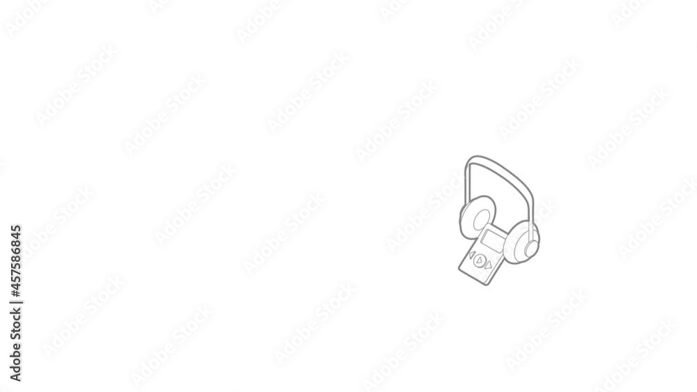 Audio guide icon animation best outline object on white background Audio guide icon animation best outline object on white background