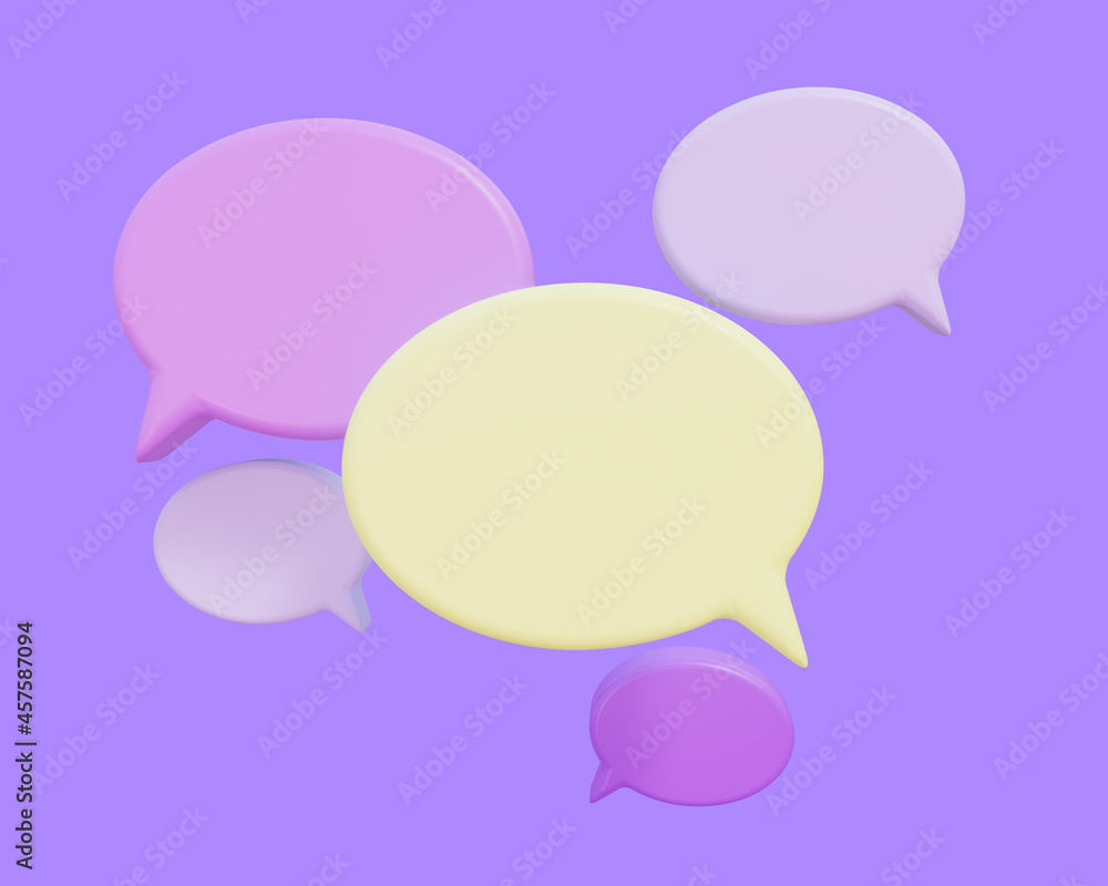 3d speech bubbles illustration. Chat message information clouds composition. 3d render banner 3d speech bubbles illustration. Chat message information clouds composition. 3d render banner
