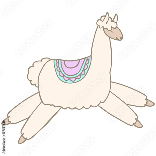 Cute lama clipart. Llama Hand drawing style