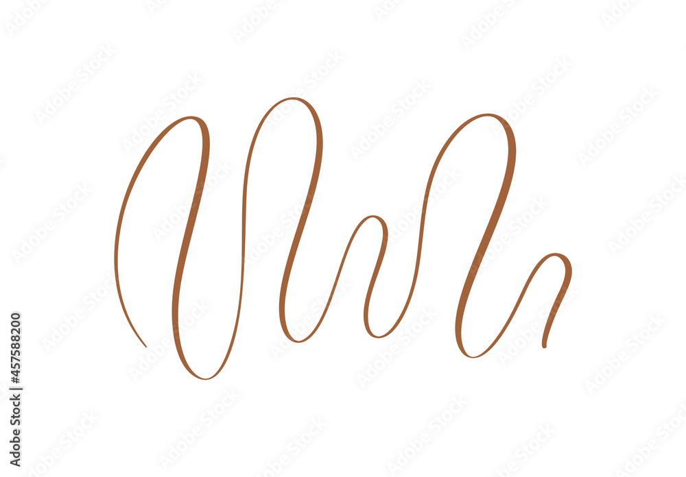 Abstract Vector Wavy calligraphy line. Brown illustration. Element of design for posters and flyers story Abstract Vector Wavy calligraphy line. Brown illustration. Element of design for posters and flyers story