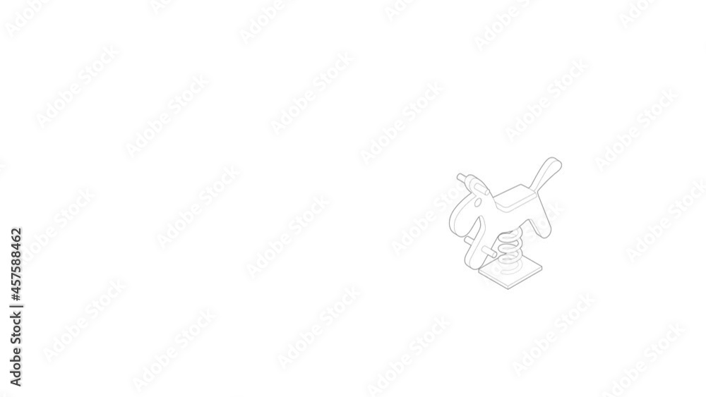 Horse spring see saw icon animation best outline object on white background Horse spring see saw icon animation best outline object on white background