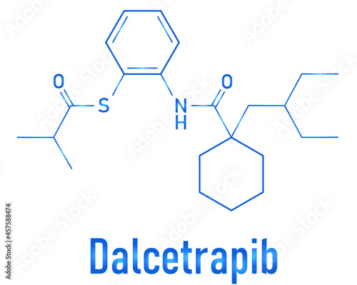 Dalcetrapib hypercholesterolemia drug molecule. Skeletal formula.