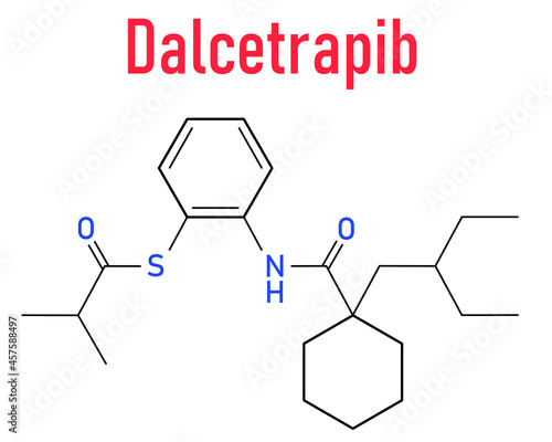 Dalcetrapib hypercholesterolemia drug molecule. Skeletal formula.
